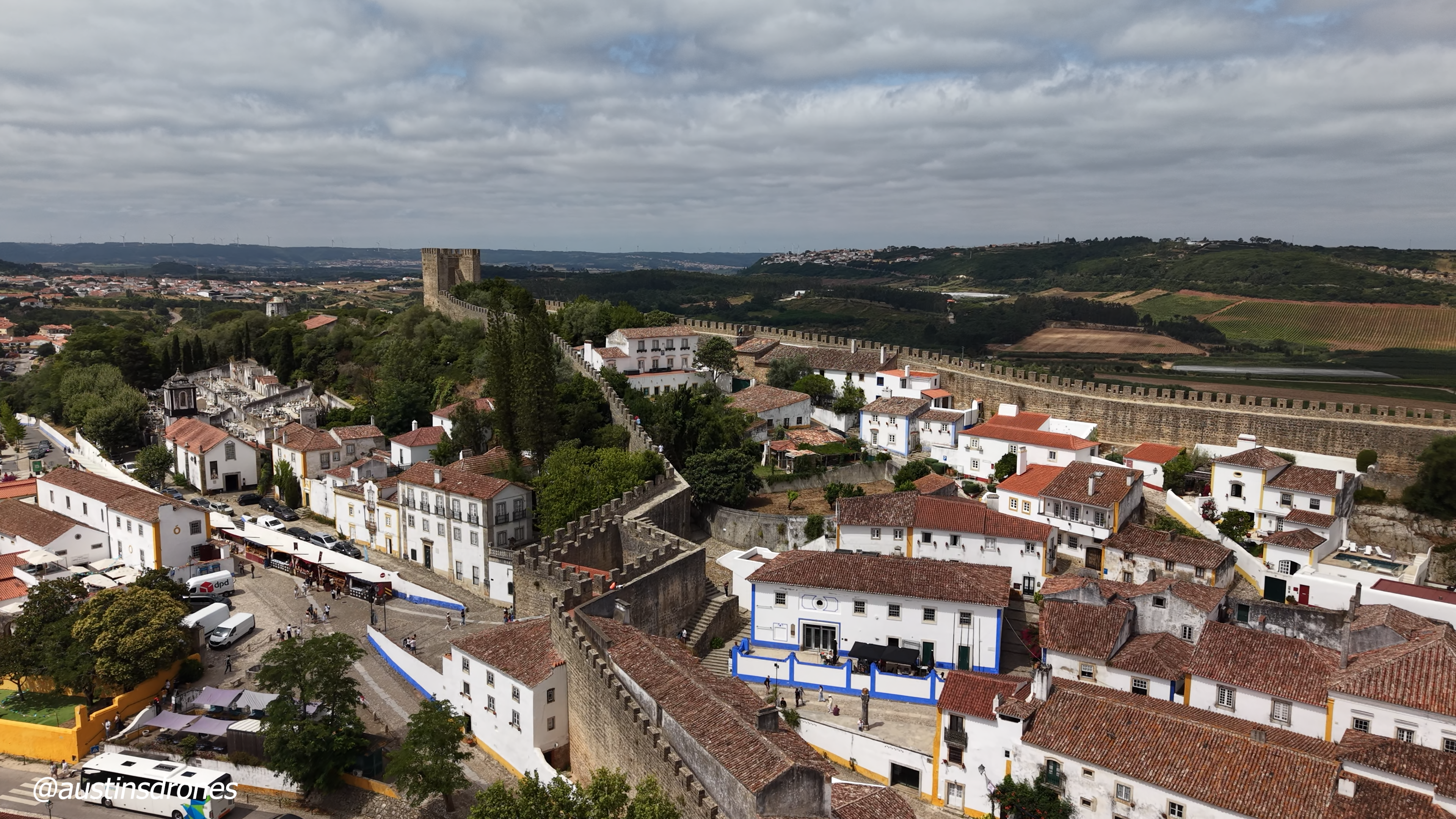 Flying over the walls of Obidos